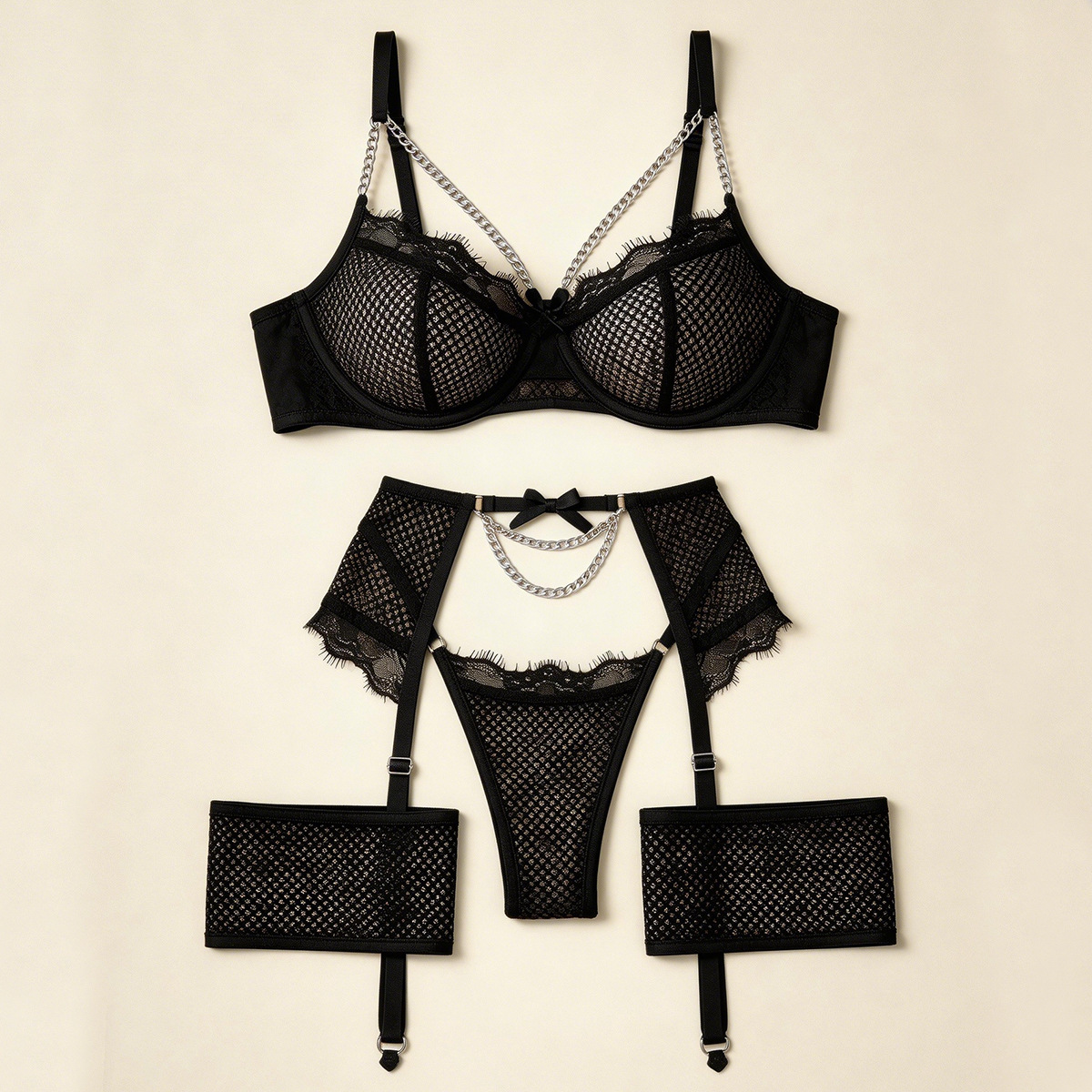 Sexy Lingerie Set Mesh Splicin - огляд і ціна Sheer Mesh Bra